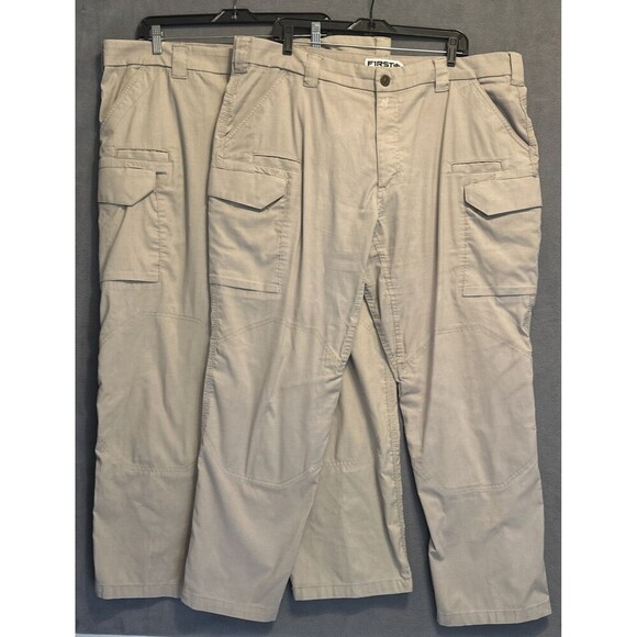 Lot of 2 First Tactical RipStop Cargo Pants Combat Outdoor Mens 42X30 Tan Khaki - Picture 1 of 13